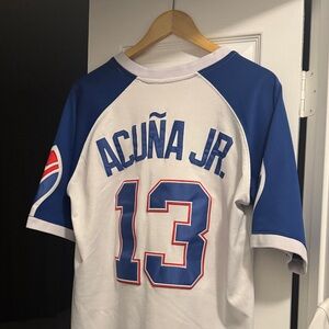 Majestic Braves Blue and White Jersey